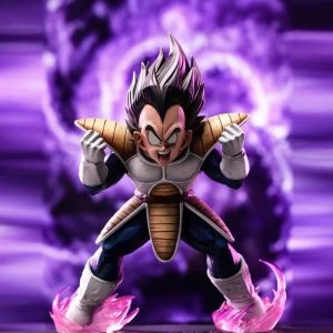 Figurine Vegeta Forme Furieuse 22 cm – Dragon Ball Z | Aura Énergie Violette et Base Effets