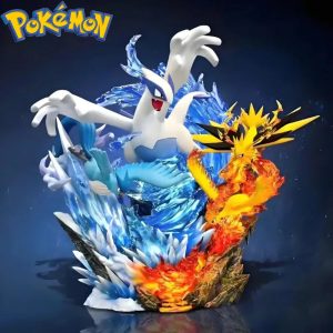 Figurine Pokémon Légendaires 31 cm – Lugia, Artikodin, Électhor & Sulfura | Scène de Combat Épique