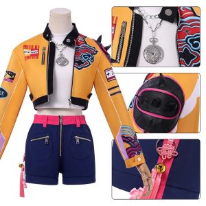 Costume Cosplay Rumi – KPop Demon Hunters – Tenue Complète avec Perruque & Accessoires