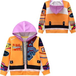 Sweat à Capuche Enfant KPOP Demon Hunter Rumi – Hoodie Orange Inspiré du Film