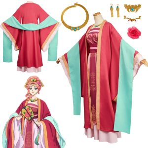 Cosplay Yuye – Robe Hanfu Traditionnelle Rouge et Turquoise | Tenue Impériale Inspirée d’Anime