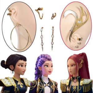 Boucles d’oreilles et manchettes Cosplay KPOP Demon Hunter – Accessoires Rumi, Zoey & Mira