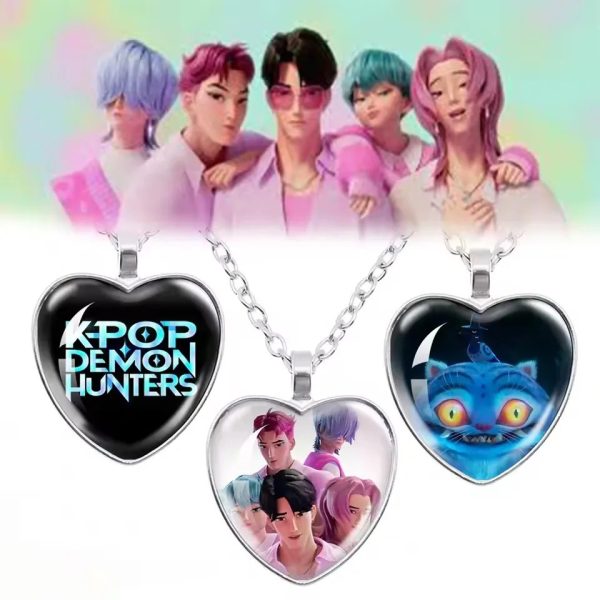 Collier Cœur KPOP Demon Hunter – Pendentif en alliage inspiré du film animé Collier Cœur KPOP Demon Hunter – Pendentif en alliage inspiré du film animé