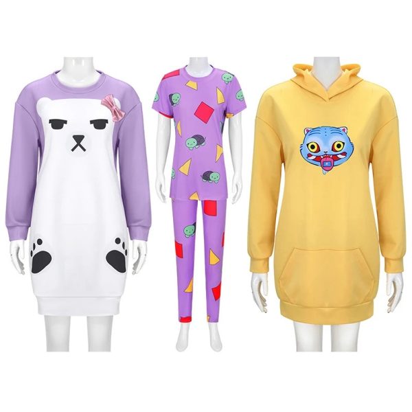 Pyjama Demon Hunters K-pop – Tenues Mira, Rumi & Zoey | Costume de Nuit Cosplay Femme & Fille pour Halloween et Détente Pyjama Demon Hunters K-pop – Tenues Mira, Rumi & Zoey | Costume de Nuit Cosplay Femme & Fille pour Halloween et Détente