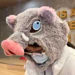 Chapeau Peluche Inosuke Hashibira – Tête de Sanglier Cosplay Demon Slayer
