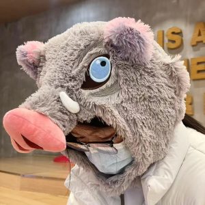Chapeau Peluche Inosuke Hashibira – Tête de Sanglier Cosplay Demon Slayer