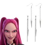 Boucles d’oreilles Mira – KPOP Demon Hunters | Chaînes argentées punk chic Boucles d’oreilles Mira – KPOP Demon Hunters | Chaînes argentées punk chic