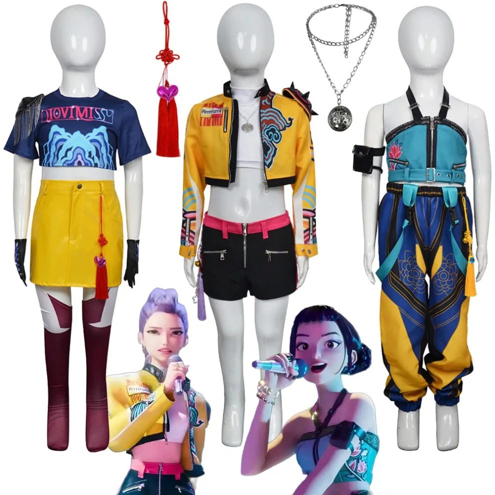 Perruque de cosplay Kpop Mira Rumi Zoey Demon Hunters Stage Idol Hair Prop Halloween | FR Perruque de cosplay Kpop Mira Rumi Zoey Demon Hunters Stage Idol Hair Prop Halloween | FR