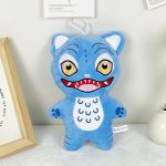 Peluche Bleu Monstre 22 cm – KPOP Demon Hunter | Peluche créature bleue drôle et expressive