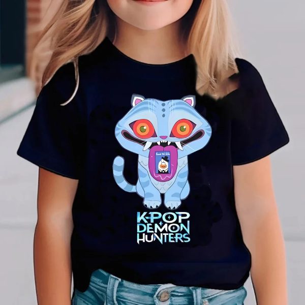 T-shirt Enfant KPOP Demon Hunter – Derpy Big Face | Tigre Démon Bleu K-pop Anime T-shirt Enfant KPOP Demon Hunter – Derpy Big Face | Tigre Démon Bleu K-pop Anime
