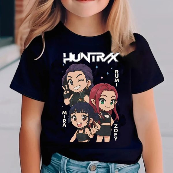T-shirt Enfant KPOP Demon Hunter – HUNTR/X Girls | Rumi, Zoey & Mira – Style K-pop et Anime T-shirt Enfant KPOP Demon Hunter – HUNTR/X Girls | Rumi, Zoey & Mira – Style K-pop et Anime