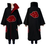 Cosplay Akatsuki Premium – Cape Uchiha Itachi & Sasuke Brodée (Avec ou Sans Capuche)