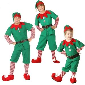 Costume Elfe de Noël Famille – Tenue Elfique Verte Enfant & Adulte pour Fêtes et Cosplay