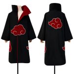 Cosplay Akatsuki Premium – Cape Uchiha Itachi & Sasuke Brodée (Avec ou Sans Capuche)