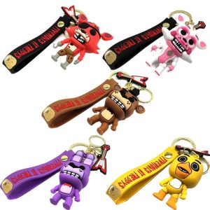 Porte-clés Five Nights at Freddy’s – Figurine FNaF 7 cm en PVC | Chica, Freddy, Bonnie, Foxy, Mangle